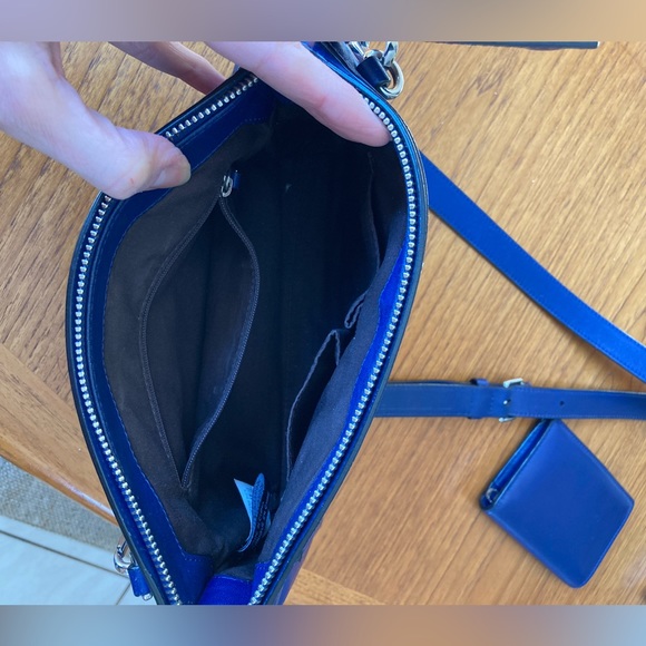 Marc Jacobs crossbody purse and matching wallet, cobalt blue leather, EUC - Picture 5 of 16